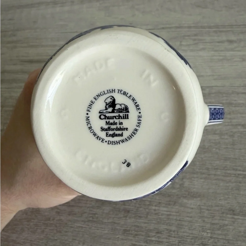 Vintage Churchill Blue Willow Creamer And Sugar Mint Condition Made In England - Picture 7 of 13